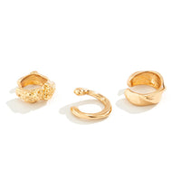 Thumbnail for Geometric 3 Pcs Gold Silver Plated Irregular Ear Cuff Earrings Set - ArtGalleryZen