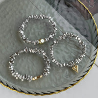 Thumbnail for Geometric 3pcs Heart Charm Irregular Beaded Bracelet Set - ArtGalleryZen