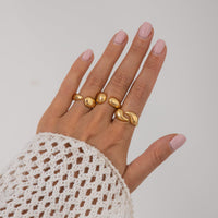 Thumbnail for Geometric 3pcs Waterdrop Open Ring Set - ArtGalleryZen