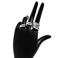 Thumbnail for Geometric 4pcs Gold Silver Plated Open Ring Set - ArtGalleryZen