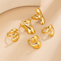Thumbnail for Geometric 5pcs Chunky Glossy Waterdrop Ring Set - ArtGalleryZen