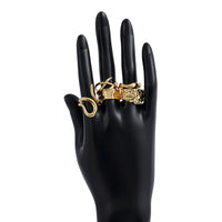 Thumbnail for Geometric 5Pcs Chunky Hammered Stackable Open Ring Set - ArtGalleryZen