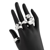 Thumbnail for Geometric 5pcs Heart Waterdrop Open Ring Set - ArtGalleryZen