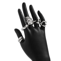 Thumbnail for Geometric 6pcs Irregular Curved Waterdrop Open Ring Set - ArtGalleryZen