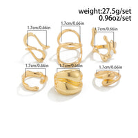 Thumbnail for Geometric 6pcs Irregular Waterdrop Chunky Ring Set - ArtGalleryZen