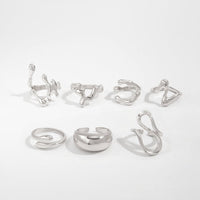 Thumbnail for Geometric 7pcs Irregular Waterdrop Ring Set - ArtGalleryZen