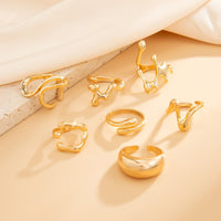 Thumbnail for Geometric 7pcs Irregular Waterdrop Ring Set - ArtGalleryZen