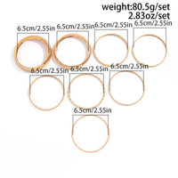 Thumbnail for Geometric 8 Pieces Gold Silver Tone Bangle Bracelet Set - ArtGalleryZen