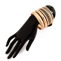 Thumbnail for Geometric 8 Pieces Gold Silver Tone Bangle Bracelet Set - ArtGalleryZen