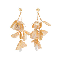 Thumbnail for Geometric Abstract Chunky Dangling Floral Pearl Earrings - ArtGalleryZen