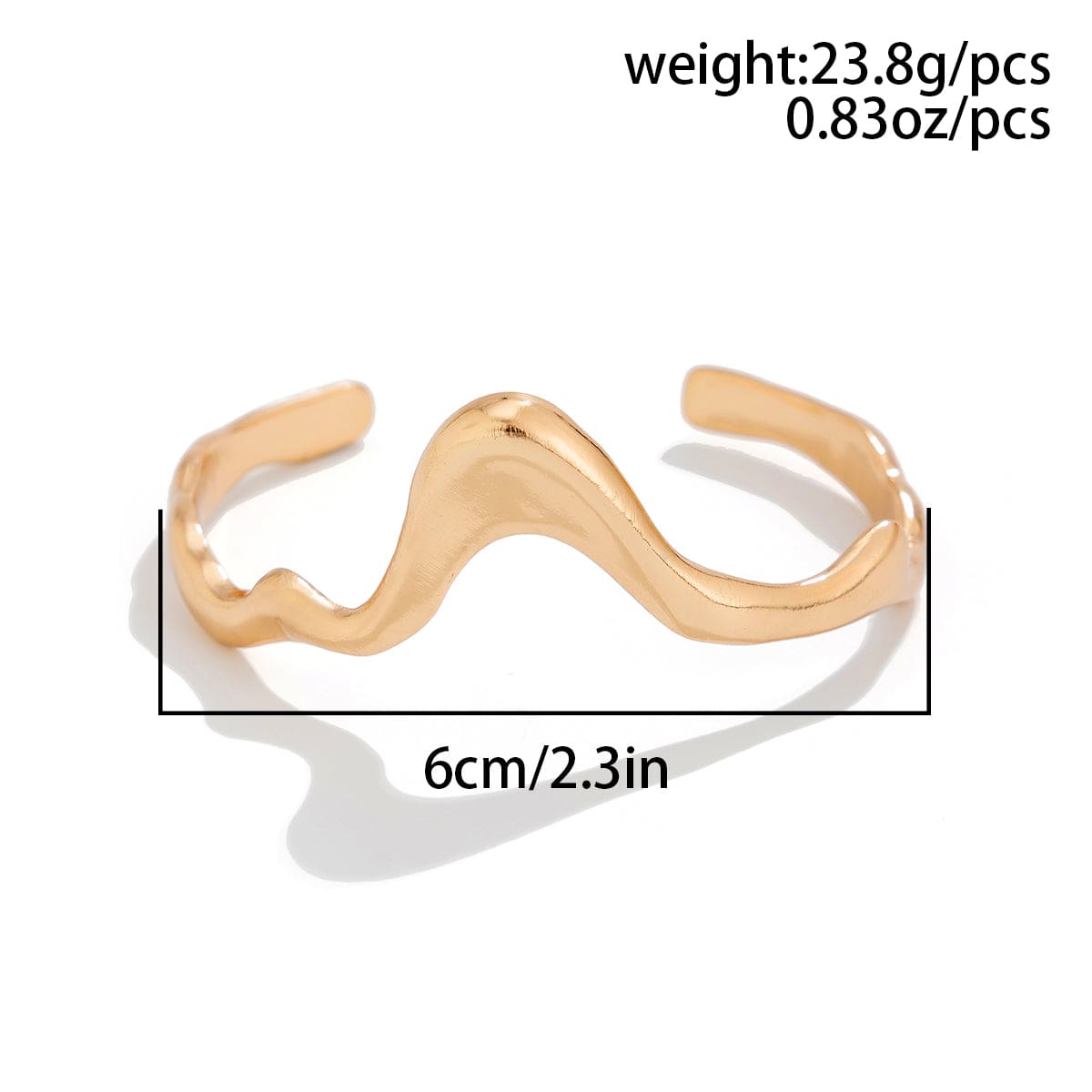 Geometric Abstract Flow Water Open Cuff Bracelet - ArtGalleryZen