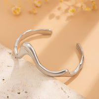 Thumbnail for Geometric Abstract Flow Water Open Cuff Bracelet - ArtGalleryZen