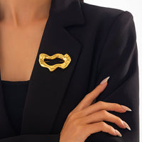 Thumbnail for Geometric Abstract Flow Water Pin Brooch - ArtGalleryZen