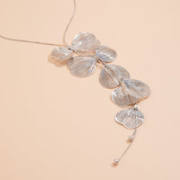 Thumbnail for Geometric Abstract Leaf Pendant Y Necklace - ArtGalleryZen