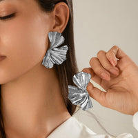 Thumbnail for Geometric Abstract Lotus Leaf Earrings - ArtGalleryZen