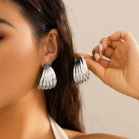 Thumbnail for Geometric Abstract Pattern Hoop Earrings - ArtGalleryZen