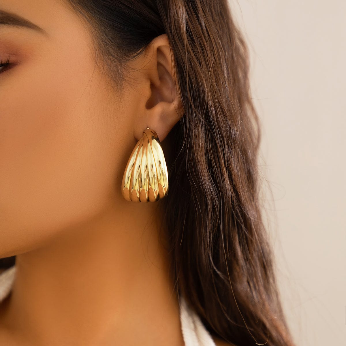 Geometric Abstract Pattern Hoop Earrings - ArtGalleryZen