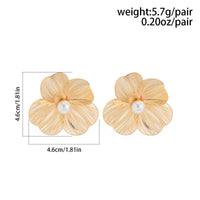 Thumbnail for Geometric Abstract Pearl Floral Pattern Earrings - ArtGalleryZen