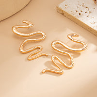 Thumbnail for Geometric Abstract Snake Earrings - ArtGalleryZen