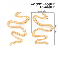 Thumbnail for Geometric Abstract Snake Earrings - ArtGalleryZen