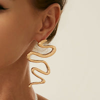 Thumbnail for Geometric Abstract Snake Earrings - ArtGalleryZen