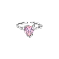 Thumbnail for Geometric Adjustable Crystal Heart Ring - ArtGalleryZen