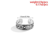Thumbnail for Geometric Antique Silver Mahjong Ring - ArtGalleryZen