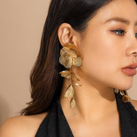 Thumbnail for Geometric Chunky Abstract Floral Tassel Earrings - ArtGalleryZen