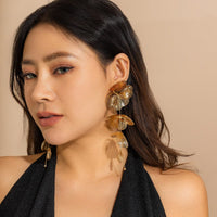 Thumbnail for Geometric Chunky Abstract Floral Tassel Earrings - ArtGalleryZen