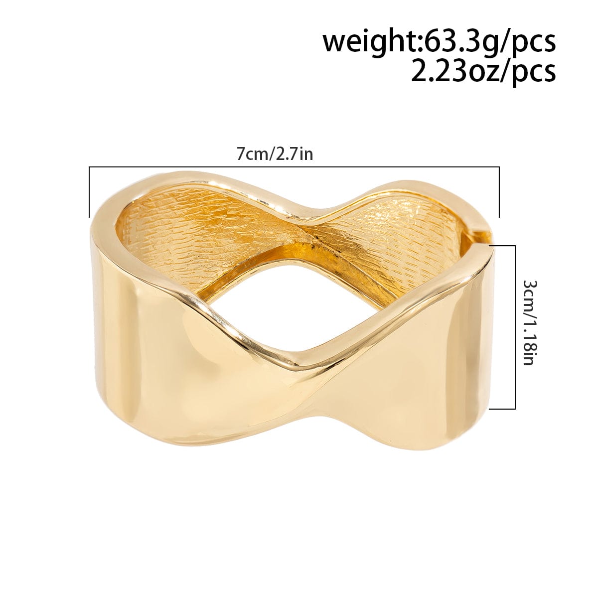 Geometric Chunky Abstract Ribbon Pattern Bangle Bracelet - ArtGalleryZen