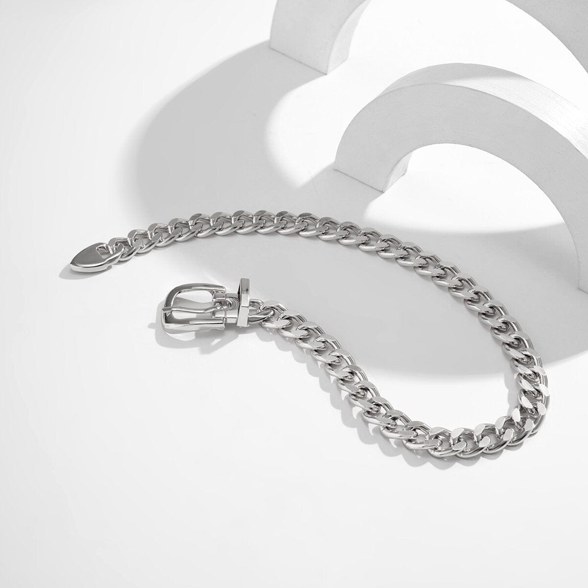Geometric Chunky Belt Chain Choker Necklace - ArtGalleryZen