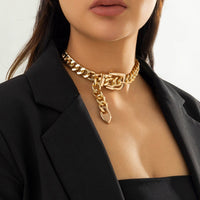 Thumbnail for Geometric Chunky Belt Chain Choker Necklace - ArtGalleryZen