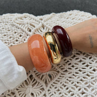 Thumbnail for Geometric Chunky Glossy Bangle Bracelet Set - ArtGalleryZen