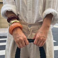 Thumbnail for Geometric Chunky Glossy Bangle Bracelet Set - ArtGalleryZen