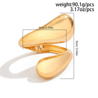 Thumbnail for Geometric Chunky Gold Silver Plated Glossy Open Bangle Bracelet - ArtGalleryZen