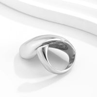 Thumbnail for Geometric Chunky Gold Silver Plated Waterdrop Open Ring - ArtGalleryZen