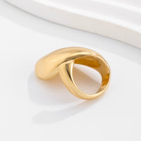 Thumbnail for Geometric Chunky Gold Silver Plated Waterdrop Open Ring - ArtGalleryZen