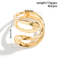 Thumbnail for Geometric Chunky Gold Silver Tone Irregular Hoop Bangle Bracelet - ArtGalleryZen