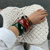 Thumbnail for Geometric Chunky Gradient Resin Bangle Bracelet - ArtGalleryZen