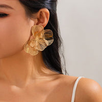 Thumbnail for Geometric Chunky Hollow Ginkgo Leaf Earrings - ArtGalleryZen