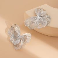 Thumbnail for Geometric Chunky Hollow Ginkgo Leaf Earrings - ArtGalleryZen
