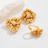 Thumbnail for Geometric Chunky Irregular Beads Earrings Ring Set - ArtGalleryZen