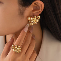 Thumbnail for Geometric Chunky Irregular Beads Earrings Ring Set - ArtGalleryZen