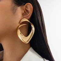 Thumbnail for Geometric Chunky Irregular Curl Stud Earrings - ArtGalleryZen