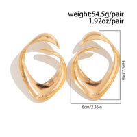Thumbnail for Geometric Chunky Irregular Curl Stud Earrings - ArtGalleryZen