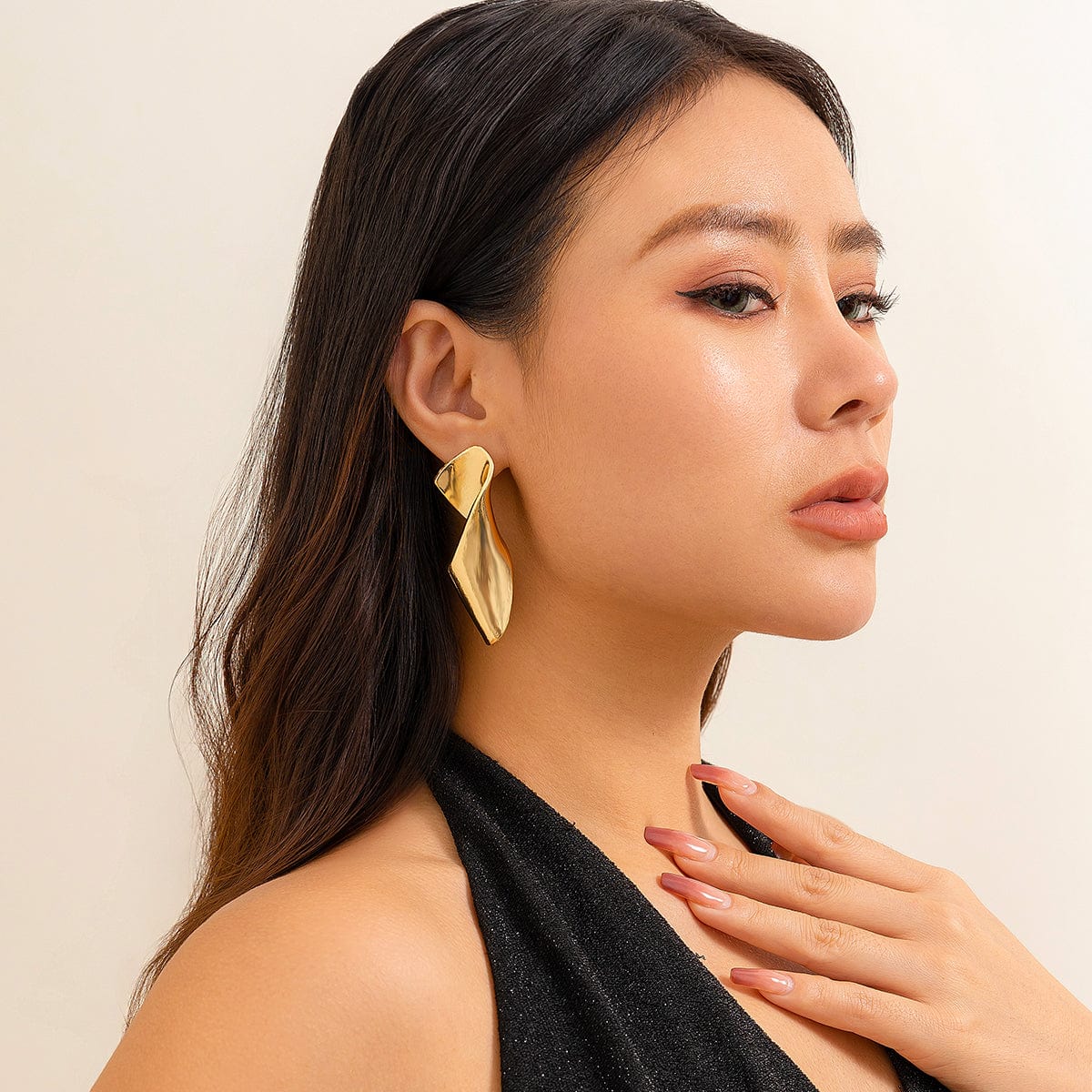 Geometric Chunky Irregular Twisted Dangle Earrings - ArtGalleryZen
