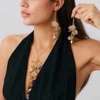 Thumbnail for Geometric Chunky Leaf Pendant Y Necklace Earrings Set - ArtGalleryZen
