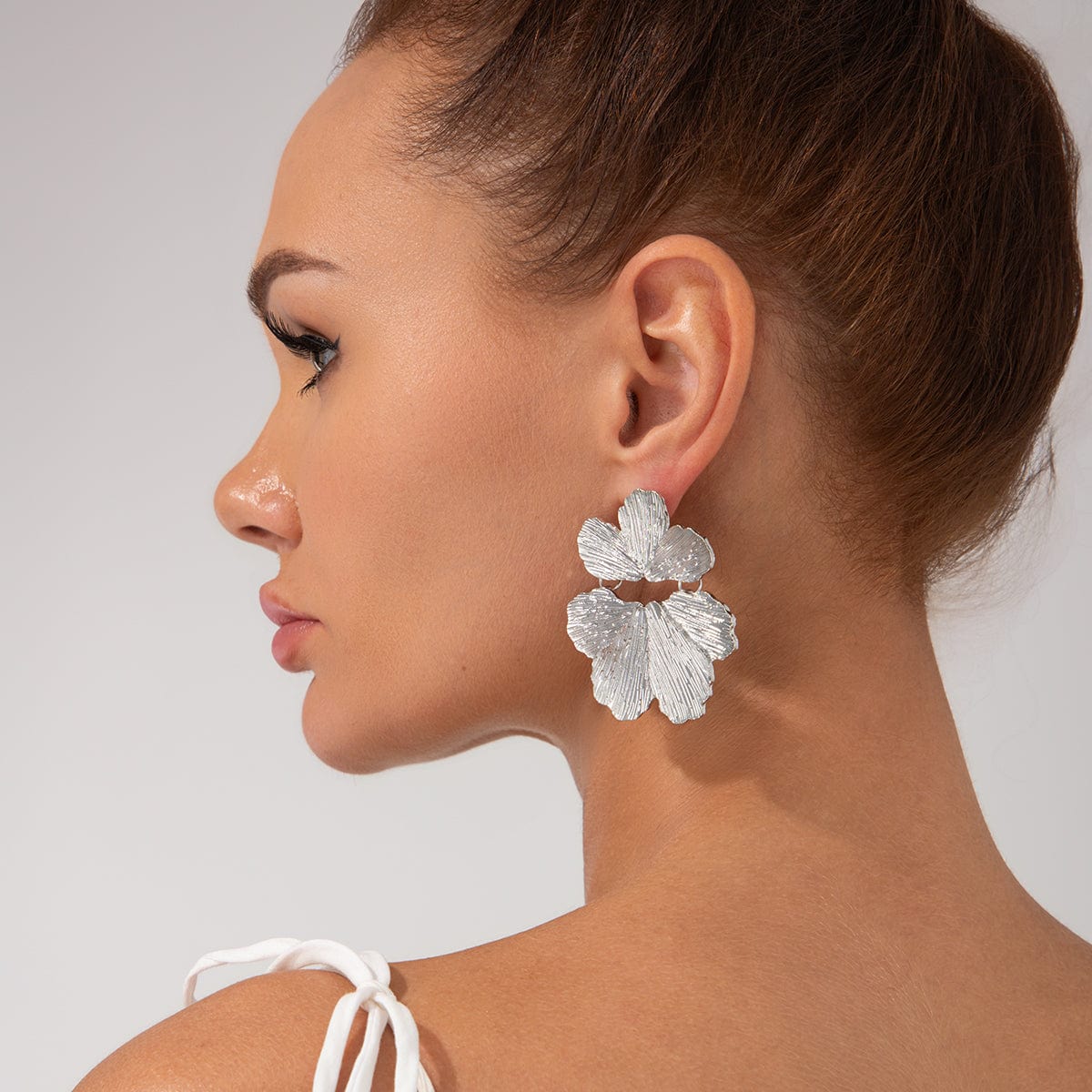 Geometric Chunky Petal Dangle Flower Earrings - ArtGalleryZen
