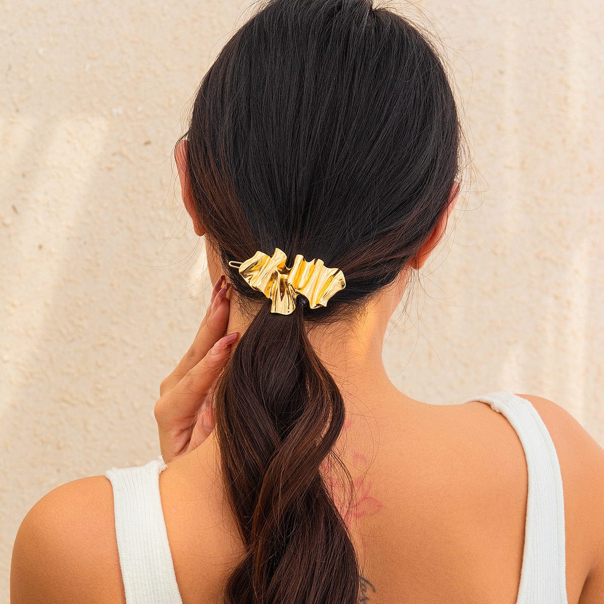 Geometric Chunky Pleated Irregular Pattern Hair Clip - ArtGalleryZen