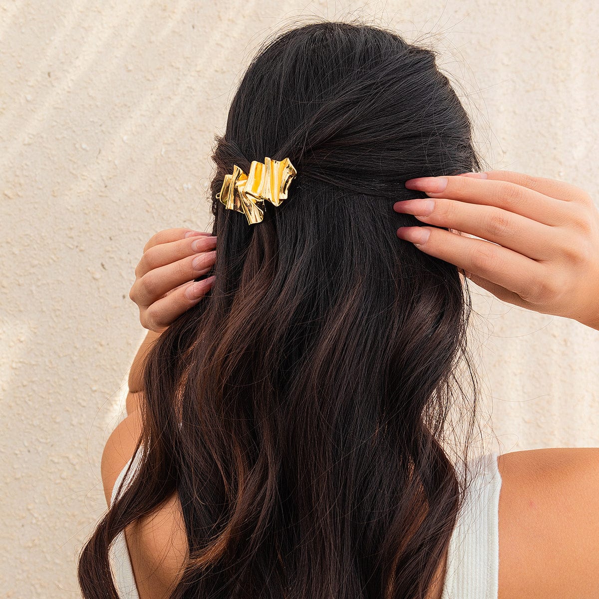 Geometric Chunky Pleated Irregular Pattern Hair Clip - ArtGalleryZen